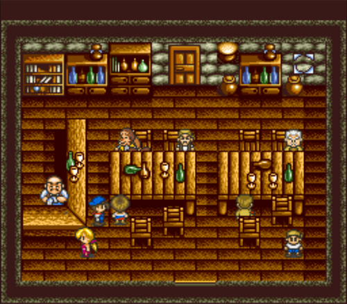 Ellen at the bar, asking her drunkard father to go home