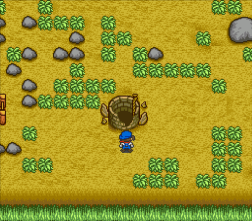 Entrance to Harvest Sprites' cave via well